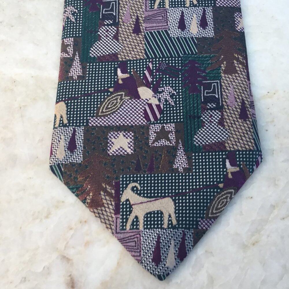 AUDREY BUCHNER CHRISTMAS SILK TIE
